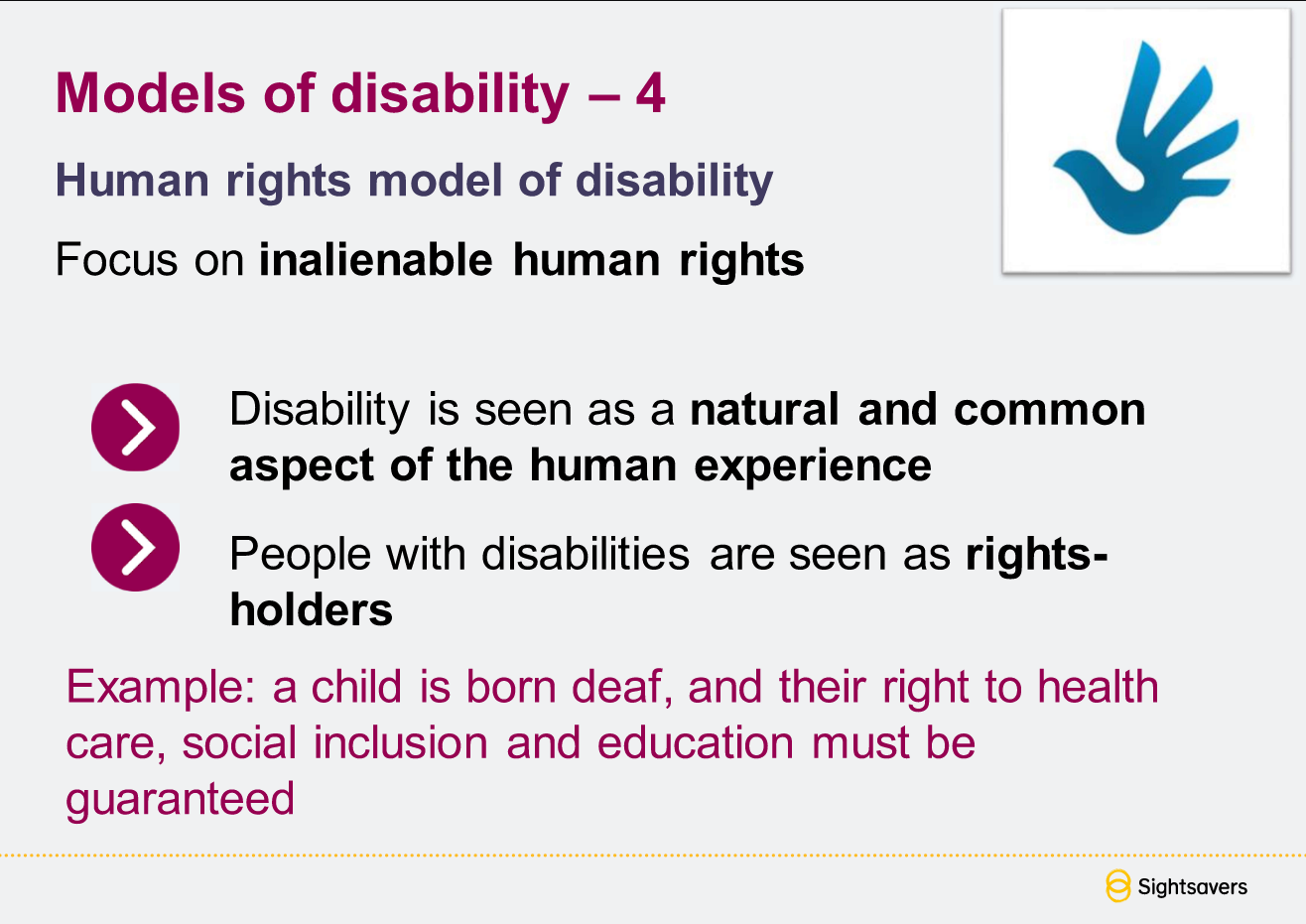 human rights model presentation screenshot