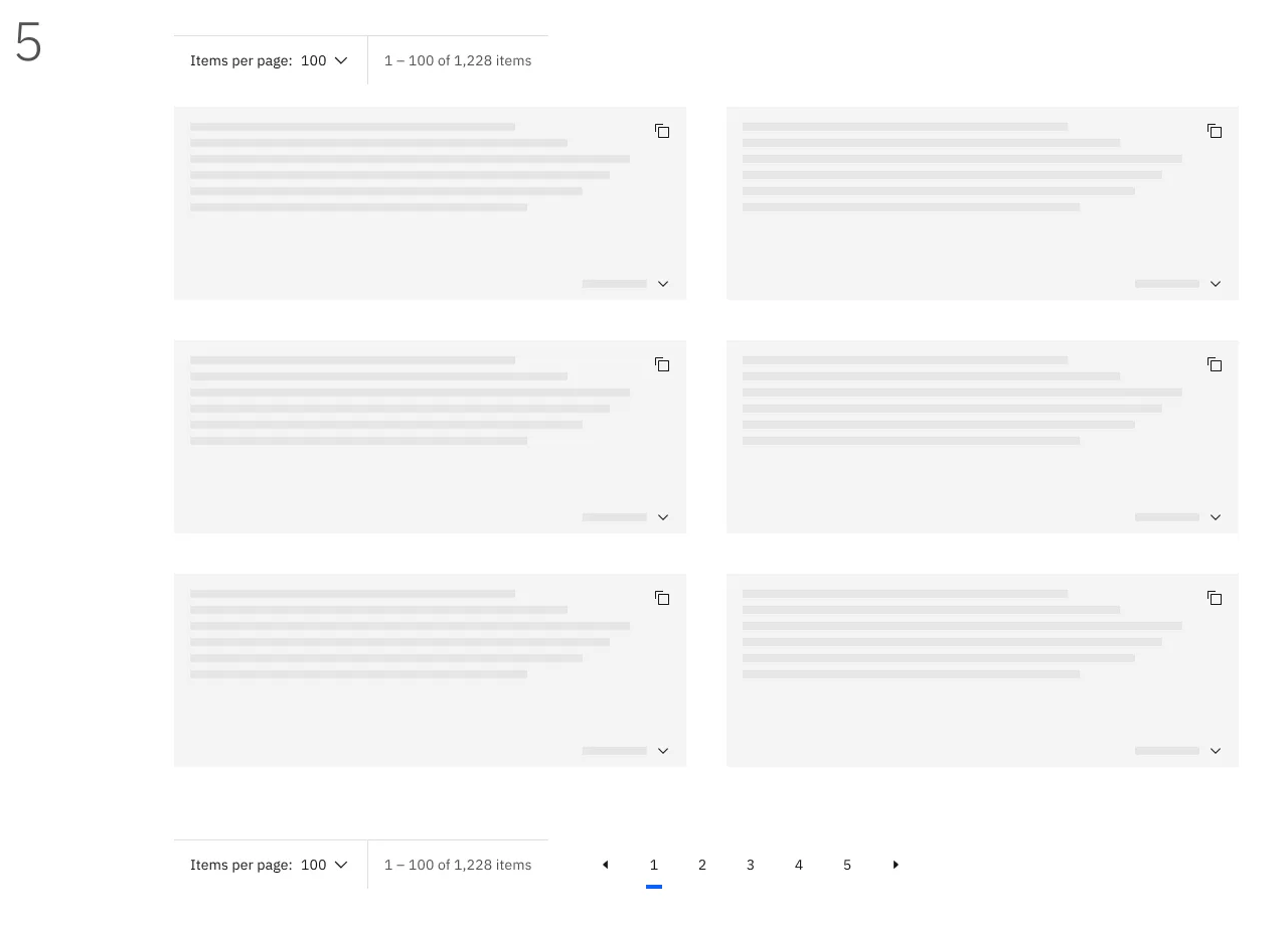 items per page pagination prototype